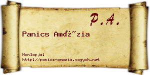 Panics Amázia névjegykártya